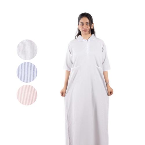 قميص عاملة منزلية مقلم خطوط كبيرة