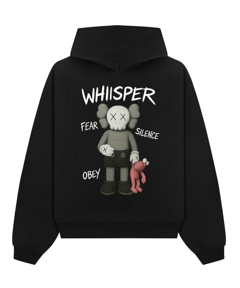 BLACK HOODIE OVER SIZEغ