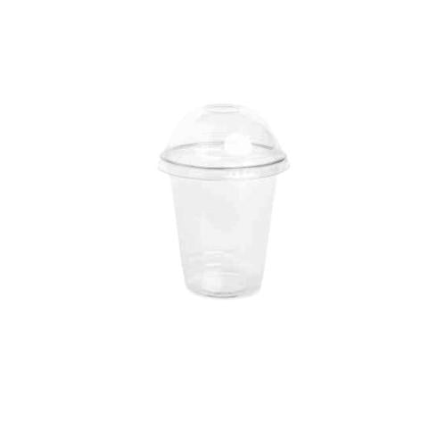 12 oz Clear Plastic Juice Cups with PIT Dome Lid