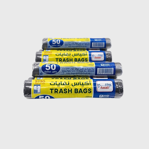 أكياس نفايات 4كلغ 50 جالون  10 رولات (+-900)حبة