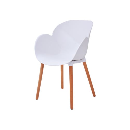 كرسي كاما ابيض فيبر ارجل خشب C-D-855 WHITE