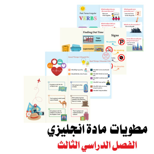 مطويات مادة انجليزي - الصف الثالث الابتدائي - الفص...