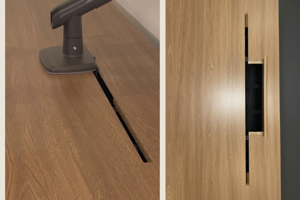 فتحة QDesk الذكية: الحل المثالي لتركيب الشاشات والميكروفونات وتنظيم الأسلاك