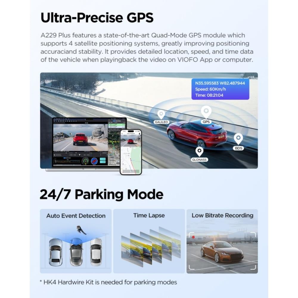 داش كام ( A229 PLUS ) أمامية بجودة 2K - مع GPS ومعالج سوني