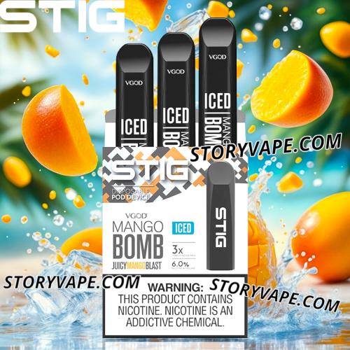 STIG Pod Device - ICED Mango Bomb 300 PUFF - Store Vape KSA - Cigar , Disposable , Kits , Best Online Vape Riyadh STIG Pod Device - ICED Mango Bomb 300 PUFF - Store Vape KSA - Cigar , Disposable , Kits , Best Online Vape Riyadh
