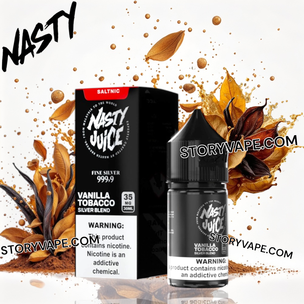 Silver Blend Vanilla Tobacco Saltnic 30ML - NASTY Salt - Store Vape KSA -  Cigar , Disposable , Kits , Best Online Vape Riyadh