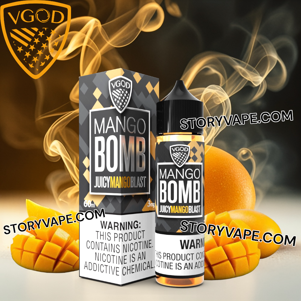 Mango Bomb Eliquid 60ML By - VGOD Vape - Store Vape KSA - Cigar , Disposable , Kits , Best Online Vape Riyadh Mango Bomb Eliquid 60ML By - VGOD Vape - Store Vape KSA - Cigar , Disposable , Kits , Best Online Vape Riyadh