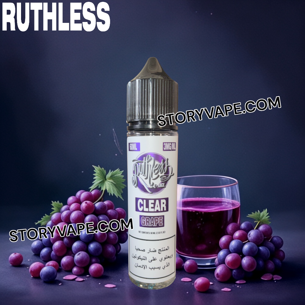 Clear Grape 60ML - Ruthless Eliquid - New Ejuice Vape - Store Vape KSA - Cigar , Disposable , Kits , Best Online Vape Riyadh Clear Grape 60ML - Ruthless Eliquid - New Ejuice Vape - Store Vape KSA - Cigar , Disposable , Kits , Best Online Vape Riyadh