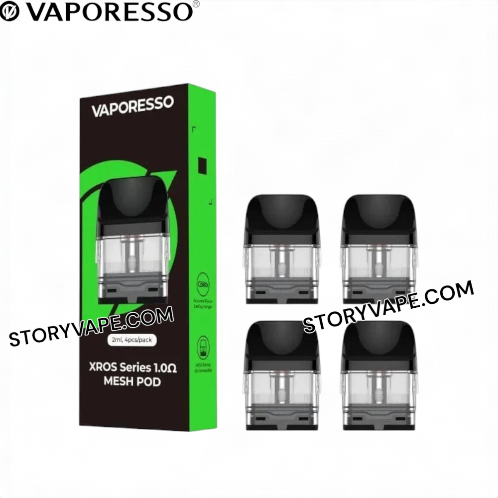 vaporesso xros mesh pods - REPLACEMENT POD 4 PACK اكس روز Color:Shield Gold variable Blue Razz Ice Lost