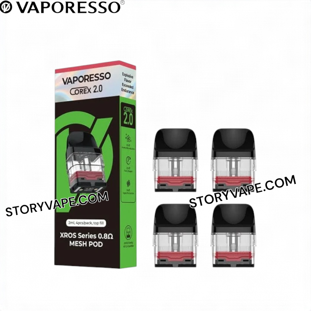 vaporesso xros pods cheap - REPLACEMENT POD 4 PACK MESH اكس روز Flavor:Peach Iced dual mesh coil vape SEA Vape XS 15K