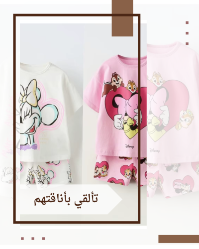 طقم تيشيرت وسراويل كارتونية للأطفال ميكي ماوس ،