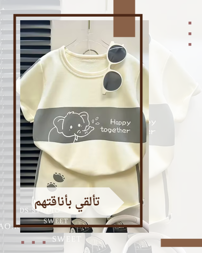 أطفال ملابس القطن مجموعة قصيرة الأكمام مجموعة الصي...