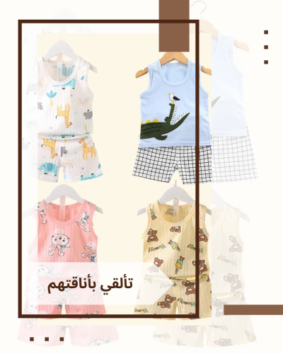 ملابس الأطفال طباعة بلا أكمام لطيف تنفس الاطفال ال...