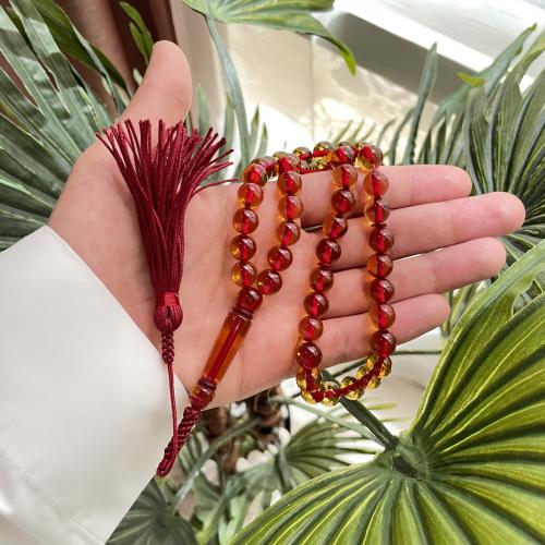 سبحة بكلايت بلون شفاف-أحمر