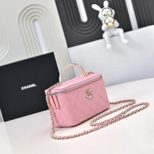 ‏Chanel rhinestone handle cosmetic bag