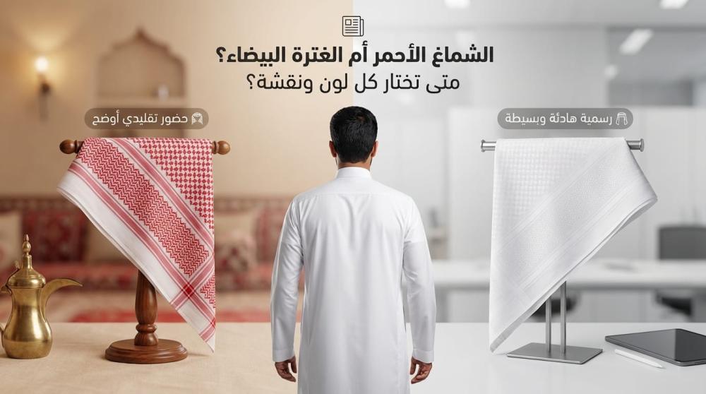 الشماغ الأحمر أم الغترة البيضاء؟ متى تختار كل لون ونقشة؟