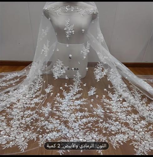 قماش تول دانتيل مزين بالترتر عالي الجودة لفساتين ا...