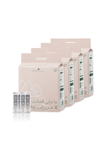 بكج 4 عبوات مناشف ورقية قطنية المعلقة الجديدة - 150 منشفة كل عبوة