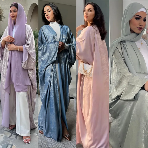 كيمونو مفتوح من الساتان للنساء
