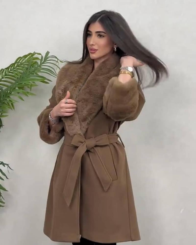 جاكيت أنيق بفرو فاخر