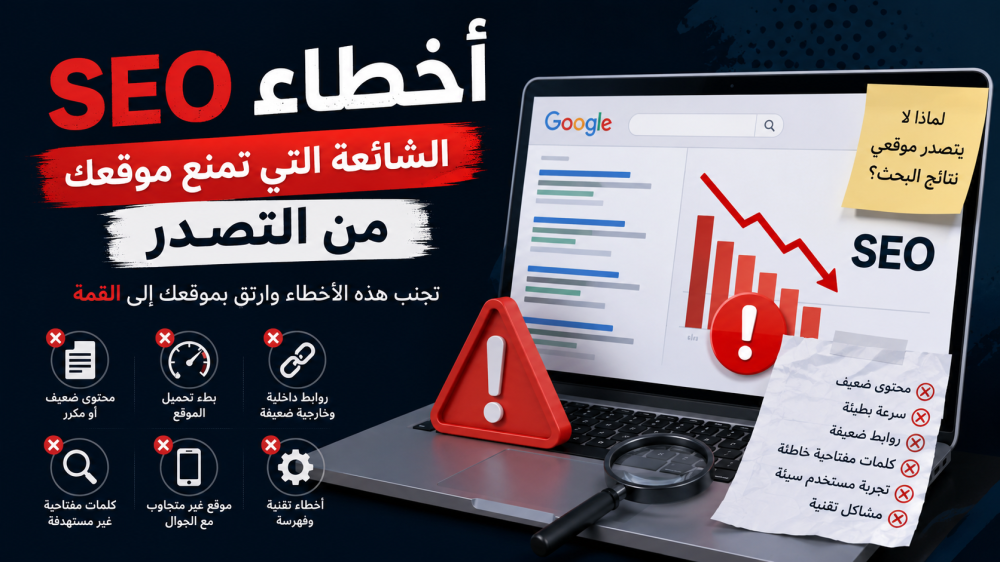 أخطاء SEO الشائعة التي تمنع موقعك من التصدر