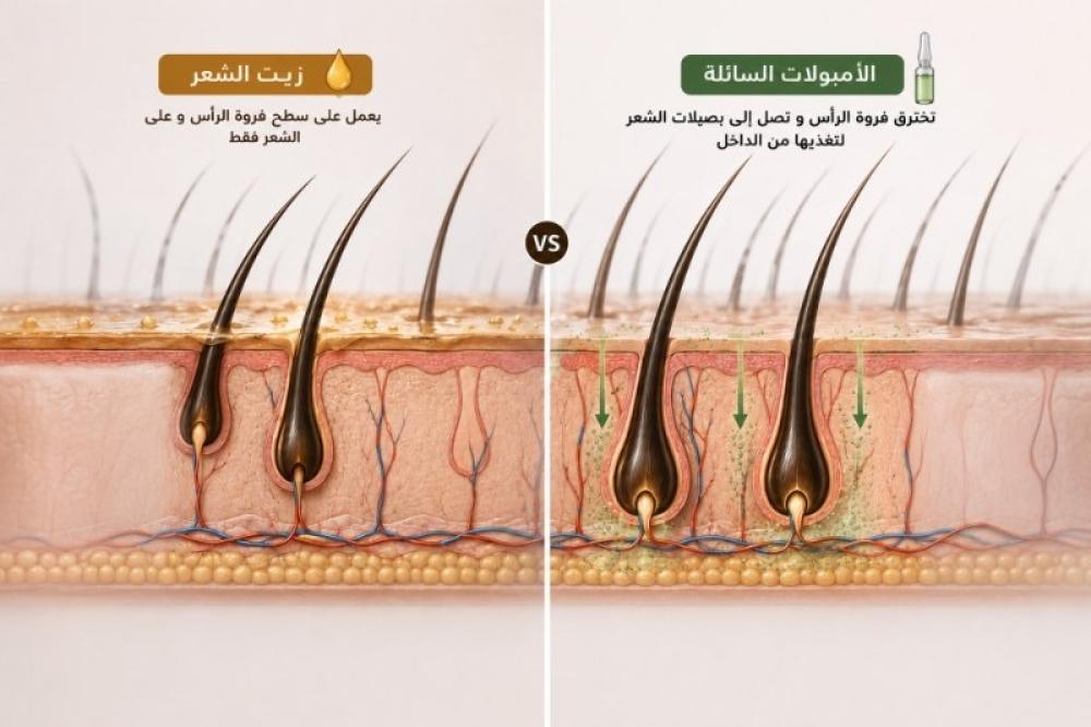 لماذا أمبولات الشعر أفضل من الزيوت؟ الحقيقة التي لا يعرفها الكثيرون