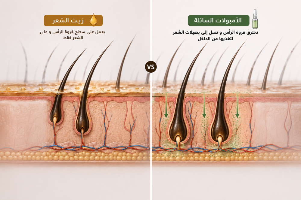 لماذا أمبولات الشعر أفضل من الزيوت؟ الحقيقة التي لا يعرفها الكثيرون