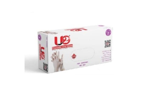 قفازات u2 فينيل مقاس ( XL) 70 حبه