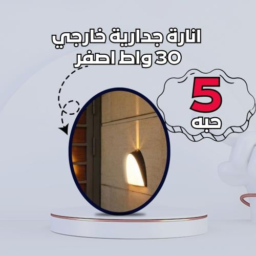 عدد 5 حبه انارة بصمة جدارية خارجي 30 واط