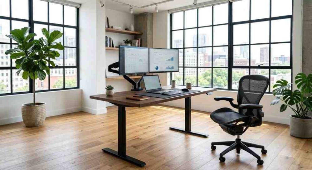 طاولات المكتب القابلة لتعديل الارتفاع (Sit-Stand Desks): فوائدها الصحية وكيف تختار الطاولة المناسبة؟