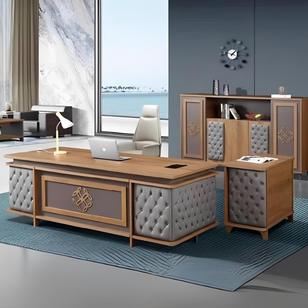 طقم مكتبي فخم 220 سم زاوية وطاولة مكتبيه