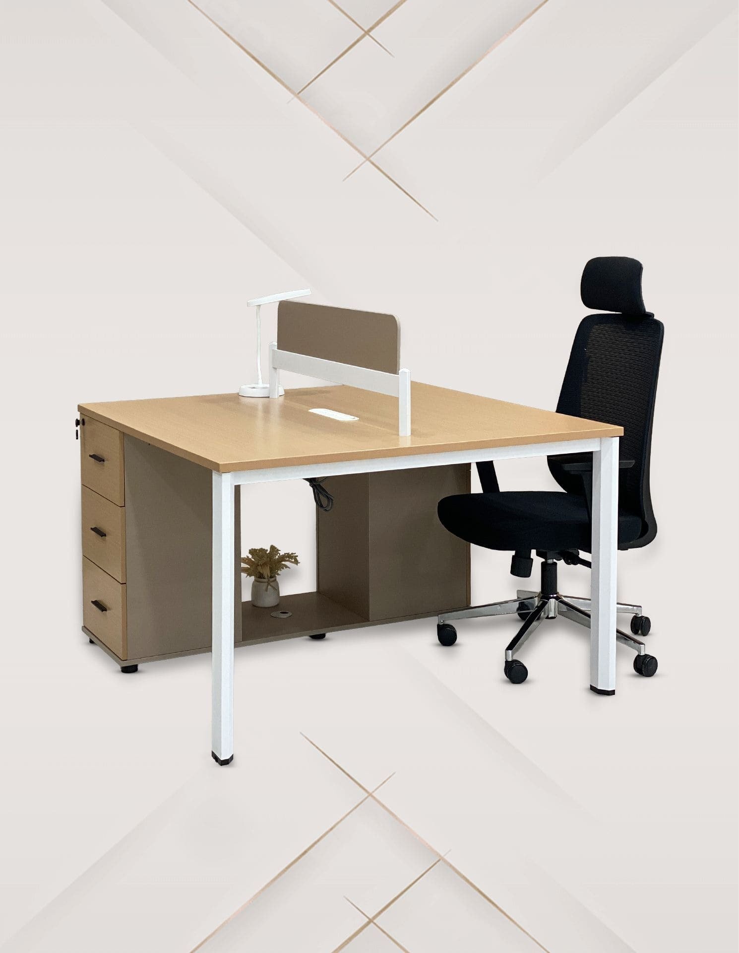 محطة عمل "فريق الإنجاز" رباعية لون كلاي جري (240 سم)