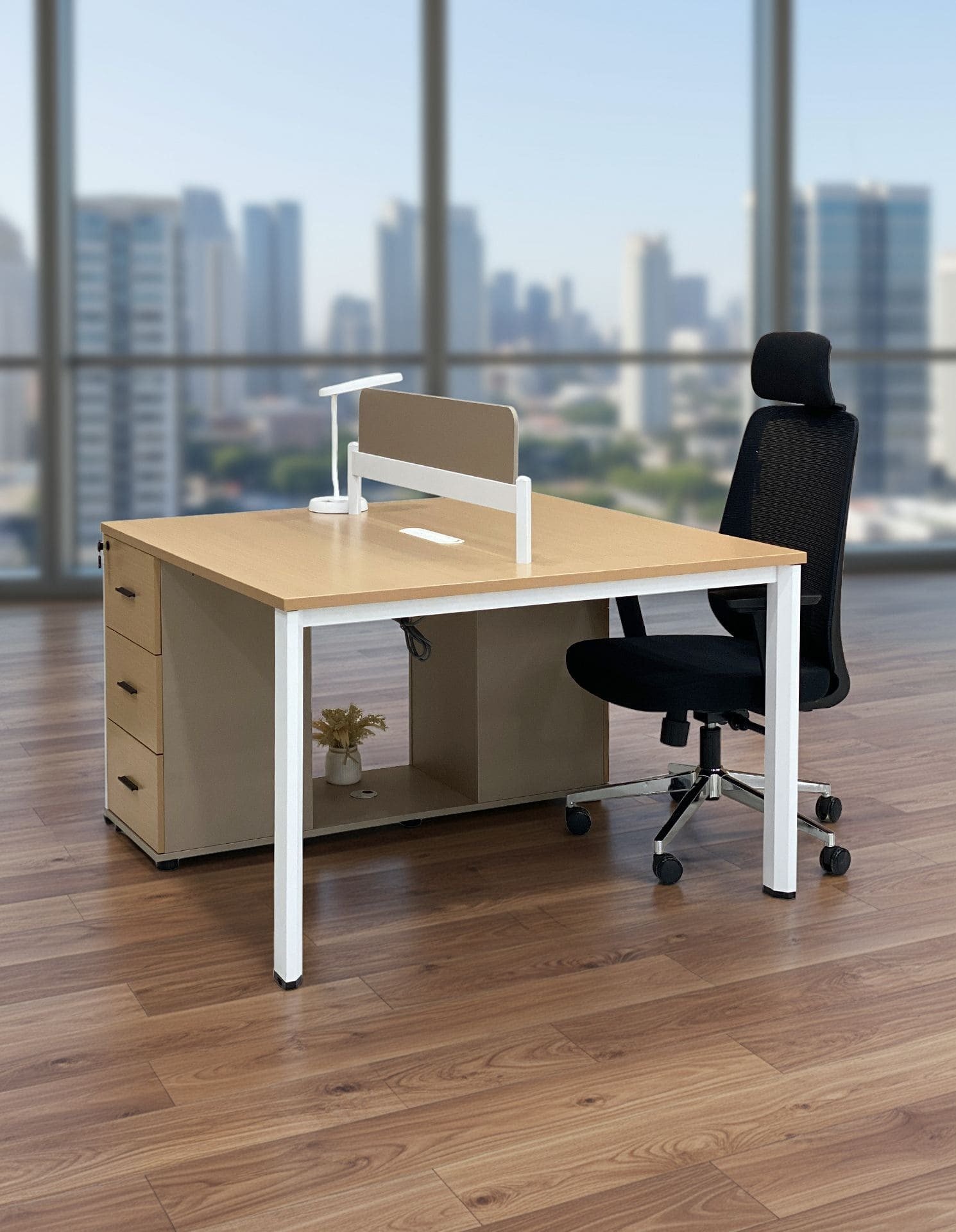 محطة عمل "فريق الإنجاز" رباعية لون كلاي جري (240 سم)