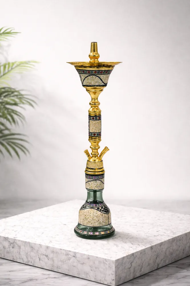 شيشة خليل مامون صدف ثلج فرعون 30 سم – Khalil Mamoon Pharaoh Ice Pearl Hookah 30cm