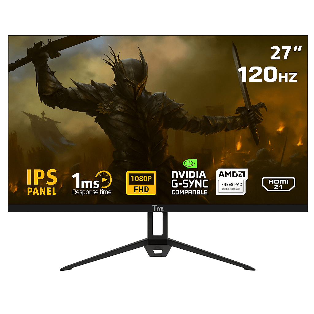 شاشة ألعاب موديل TM27FHD120IPS من تويستيد مايندز، من سلسلة ايكو 27 بوصة FHD، 120 هرتز، 1 مللي ثانية، HDMI 2.1، DP 1.4، شاشة فائقة السلاسة، خالية من الوميض، ضوء أزرق منخفض، إطار رفيع، شاشة ألعاب سوداء