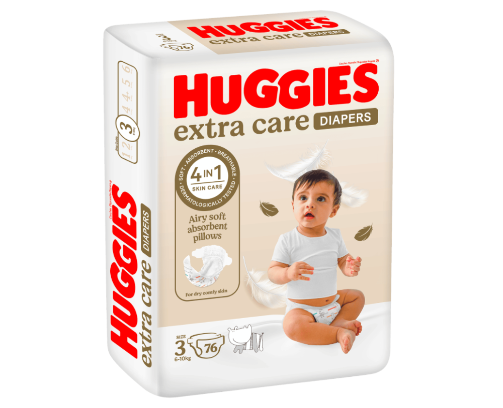 Huggies Size (3) Mega Pack 76 Diapers 4-9 kg دنيا الاسرة