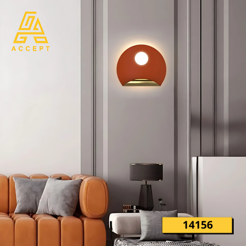 مصباح حائط داخلي LED لون برتقالي وذهبي لون الإنارة...