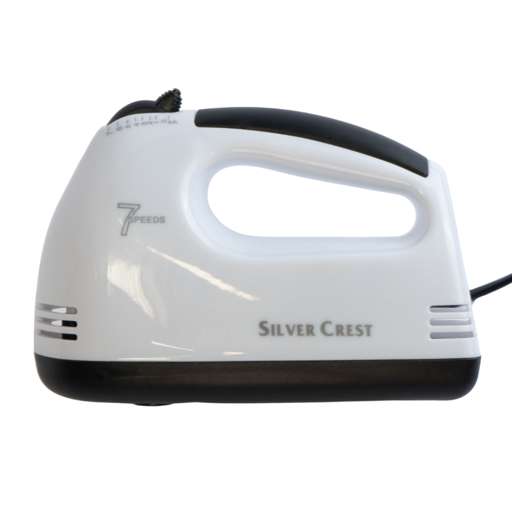 خلاط يدوي سيلفر كريست أبيض وأسود بتصميم أنيق