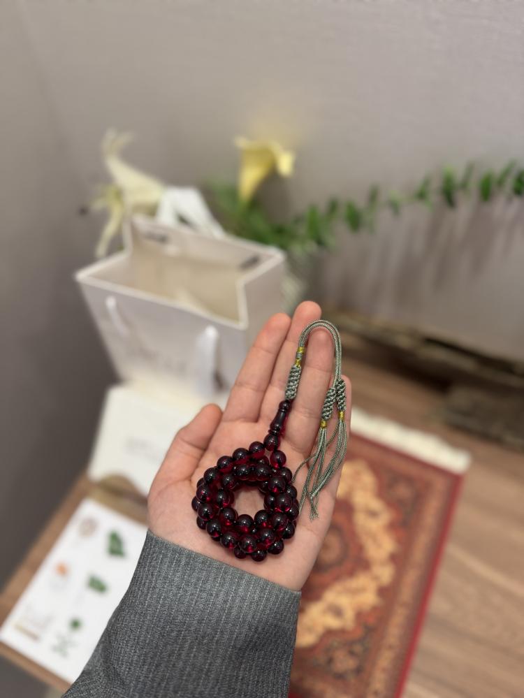 مسباح فاتوران تركي احمر شفاف كركوشه تفضال