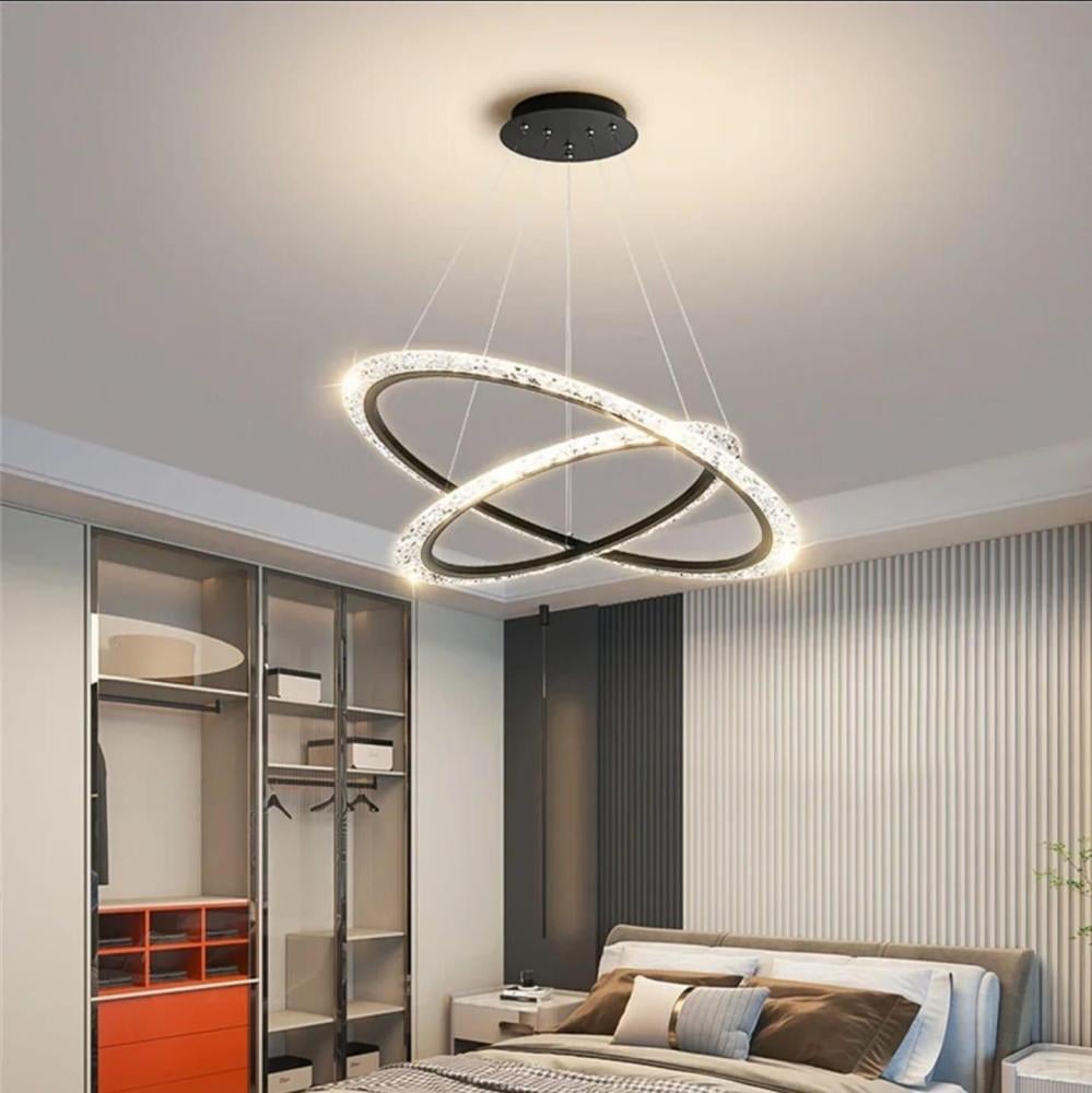 ثريا موردن 3 حلقات اسود تصميم مميز-متجر الشبكة البرونزية