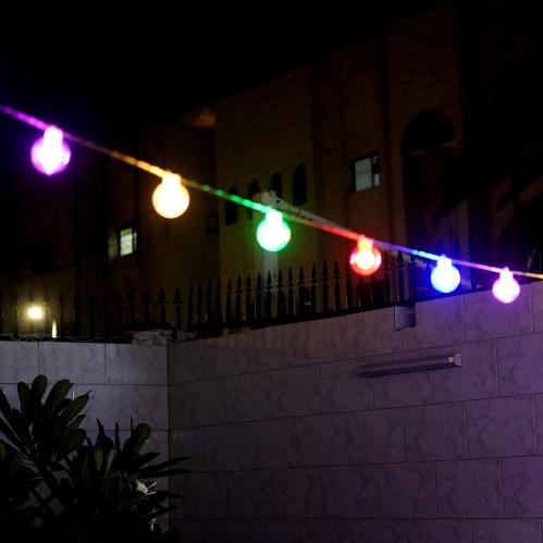 عقد لمبات شفاف 4 متر ملون