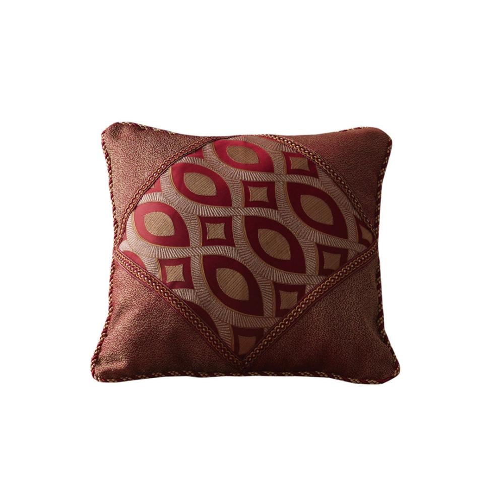 مفرش ملكي فاخر مزدوج قطن جاكارد مطرز أحمر ذهبي عدد القطع 10