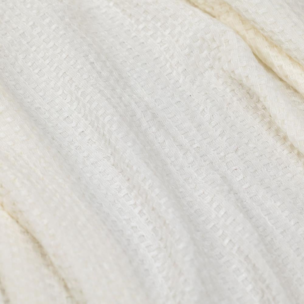 بطانية شال خفيفة بامبو كريمي مقاس 130× 170 سم