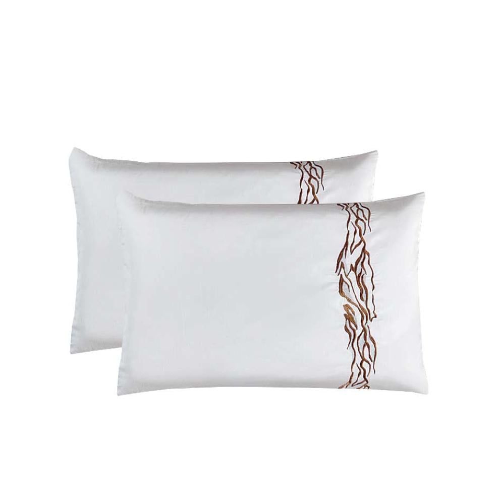 مفرش ميرا مزدوج جاكارد قطن مطرز فاخر بيج عدد القطع 9