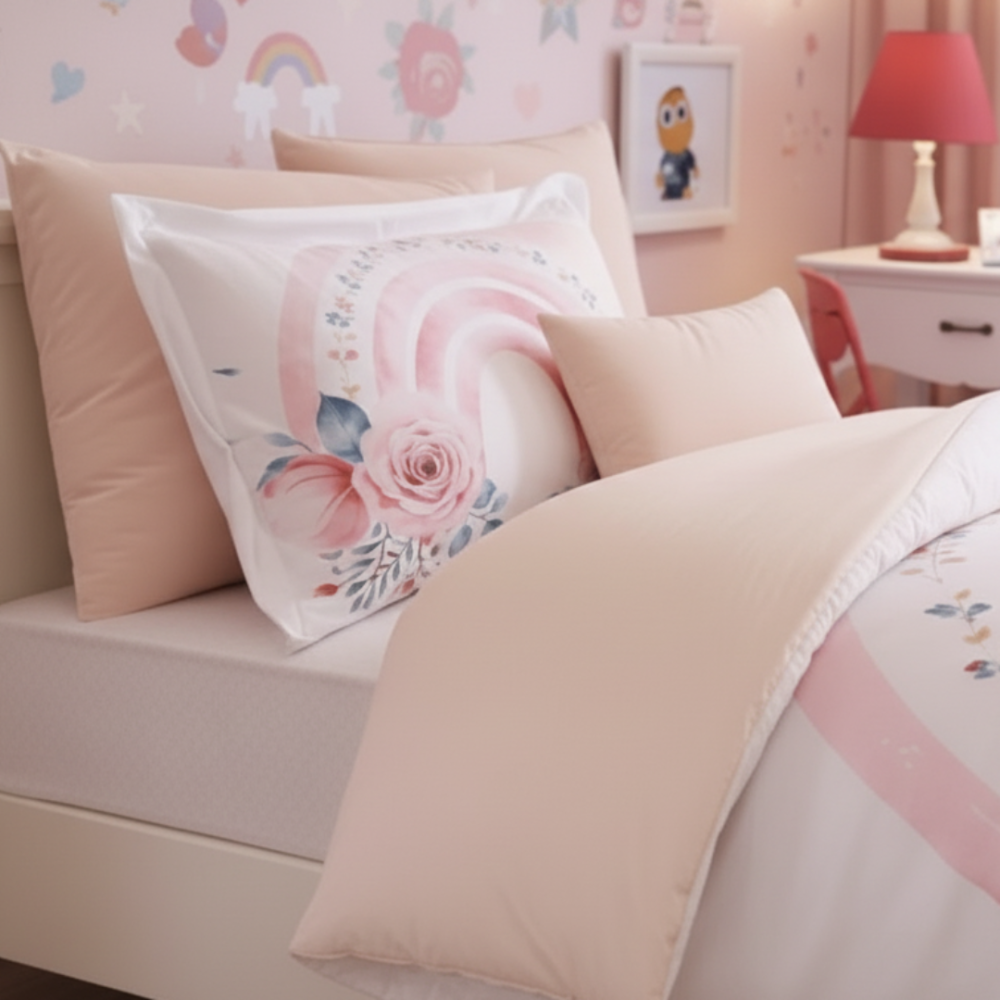 مفرش كارلا فائق النعومة مقاس كوين 150x200 سم ابيض وبيج متعدد الألوان عدد القطع 4