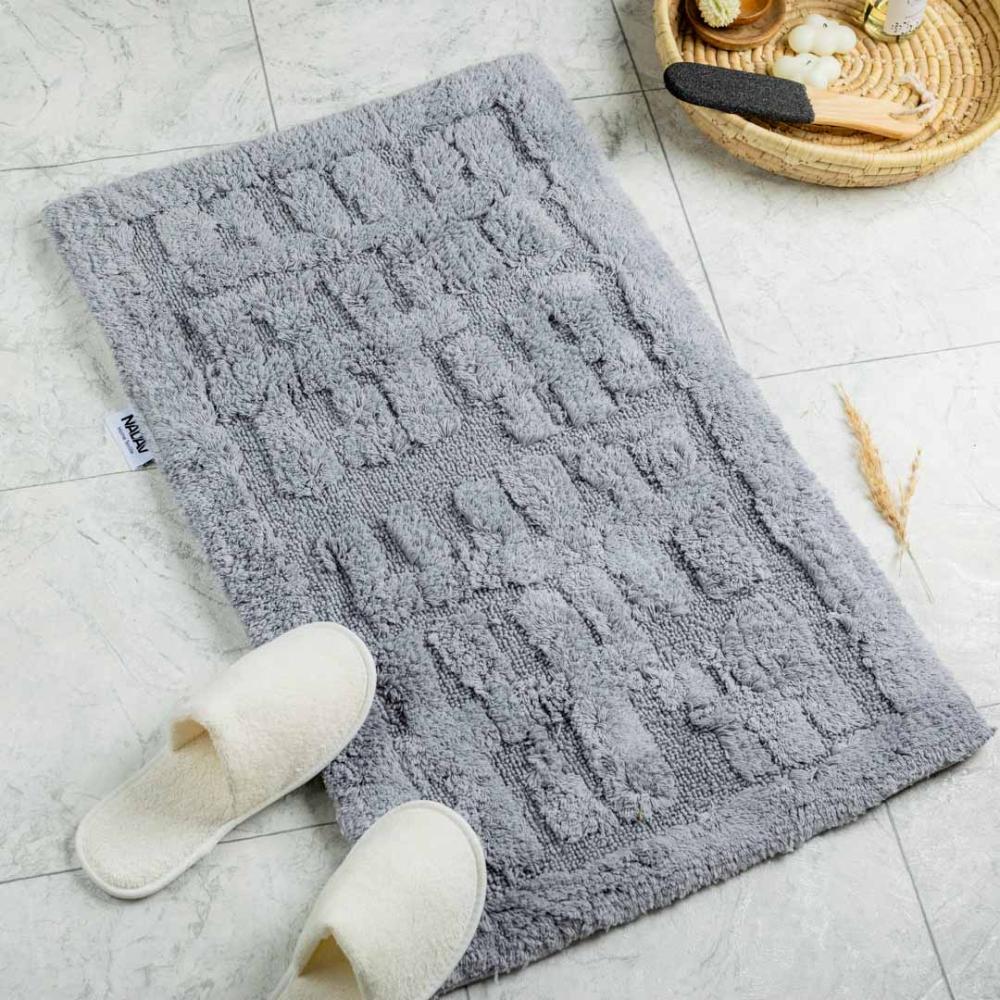 دعاسة أرضية بابيون  تركي فرو رصاصي  مقاس 50 × 80 سم