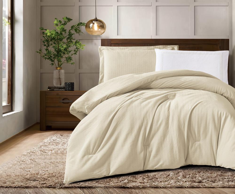 Lumi Luxury Winter Jacquard Bedspread – Light Beige