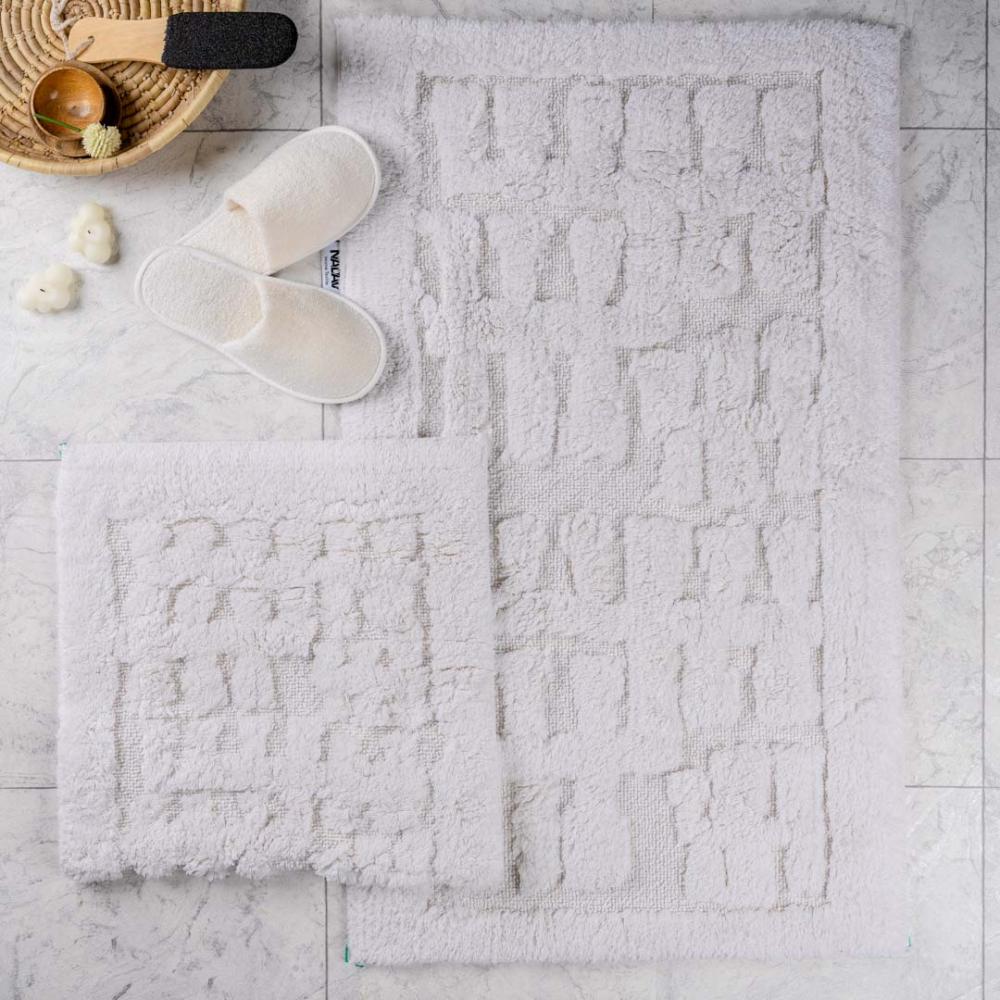 طقم دعاسة أرضية بابيون تركي فرو  كريمي عدد القطع 2