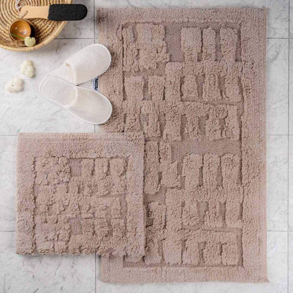 طقم دعاسة أرضية بابيون تركي فرو  بيج عدد القطع 2