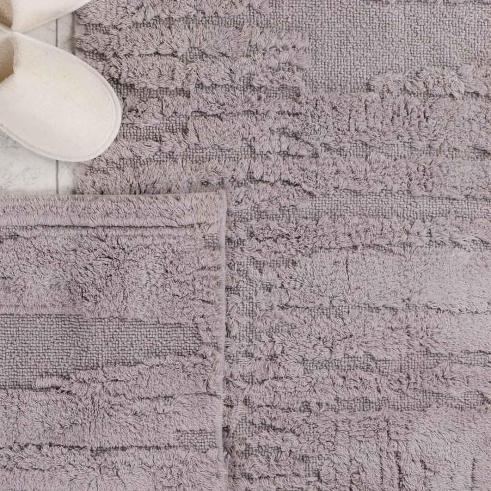 طقم دعاسة أرضية نورا تركي فرو  رصاصي فاتح عدد القطع 2